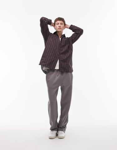 Topman baggy fit jogger in charcoal