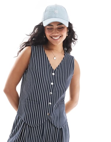 ASOS DESIGN waistcoat in stripe