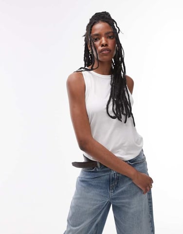 Topshop soft loose tank in white