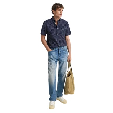Gant Mens Patterned Regular Shirt (Evening Blue)