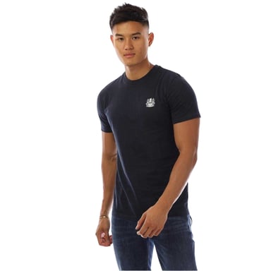 Aquascutum Mens Chest Logo Crew Neck T-Shirt (Navy/White)