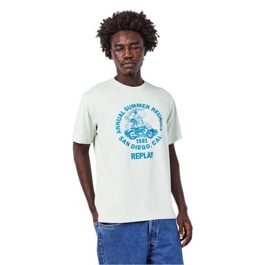 Replay Mens Motorbike Cotton Regular T-Shirt (Mint)