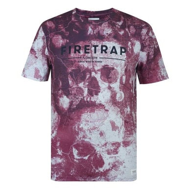 Firetrap Mens Sub All-Over Print T-Shirt (Dark Burgundy)