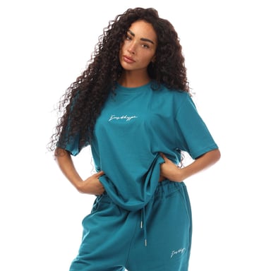 Hype Mens Signature Cotton Regular T-Shirt (Teal)
