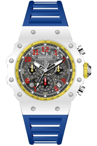 Invicta Racing 69666 Men's Watch - Quartz Movement - Acrylic with Silver Dial - 43 mm