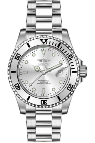 Invicta Pro Diver 50587 Men's Watch - Quartz Movement - Stainless Steel with Silver Dial - 40 mm