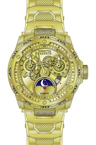 Invicta Reserve 50034 Herrklocka - Automatisk Verk - Rostfritt Stål med Guld Urskiva - 50 mm