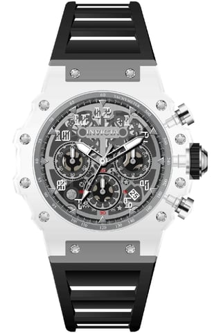 Invicta Racing 69681 Men's Watch - Quartz Movement - Acrylic with Silver Dial - 43 mm