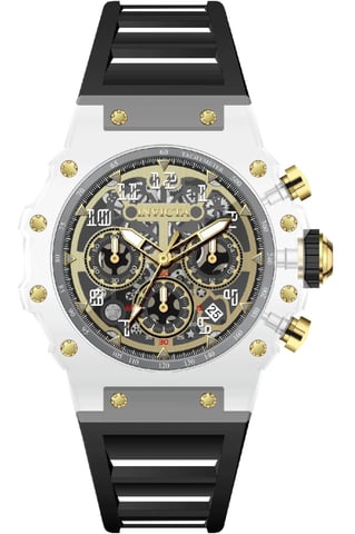 Invicta Racing 69690 Men's Watch - Quartz Movement - Acrylic with Gold Dial - 43 mm