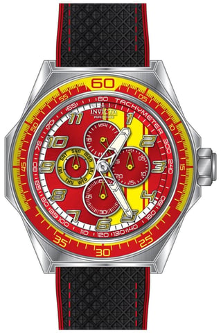 Invicta Racing 50042 Men's Watch - Quartz Movement - Stainless Steel with Red Dial - 50 mm