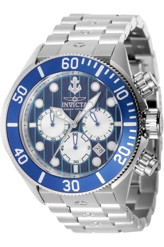 Invicta Ocean Voyage 47832 Men's Watch - Quartz Movement - Stainless Steel with Blue Dial - 51 mm