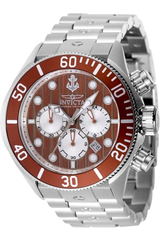 Invicta Ocean Voyage 47831 Men's Watch - Quartz Movement - Stainless Steel with Brown Dial - 51 mm