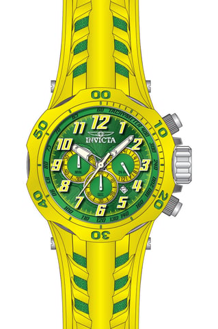 Invicta Venom 50510 Men's Watch - Quartz Movement - Stainless Steel with Green Dial - 52 mm