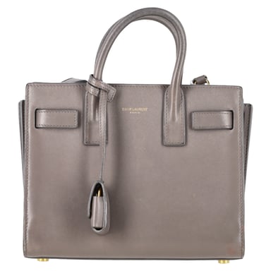 Saint Laurent Nano Sac de Jour Tote in grijs leer