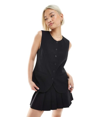 ONLY high neck waistcoat in black