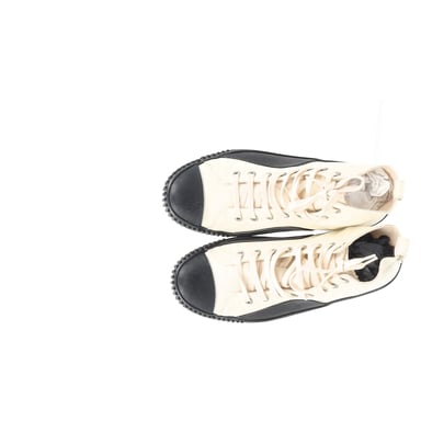 Balenciaga gummikåpa höga sneakers i vit kanvas