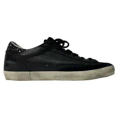 Golden Goose SuperStar Sneakers i svart läder