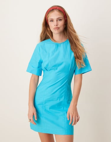 ASOS DESIGN fitted t shirt mini dress in blue