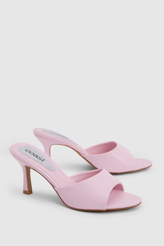 Abbie Faux Patent Leather Medium Stiletto Heeled Mules