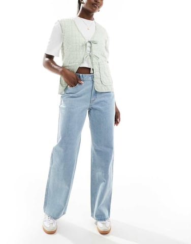 Hollister curve love high rise baggy jeans in light wash