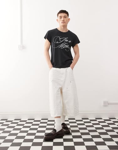Cheap Monday x Landon Barker Dunno jorts in white