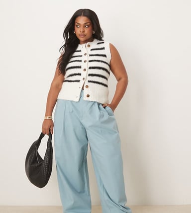 ASOS DESIGN Curve clean balloon trousers in turquoise