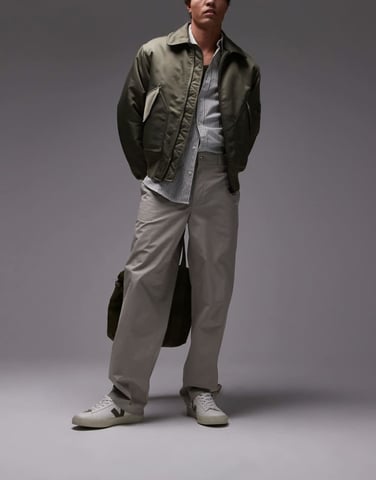 ARKET relaxed chino trousers in dark beige