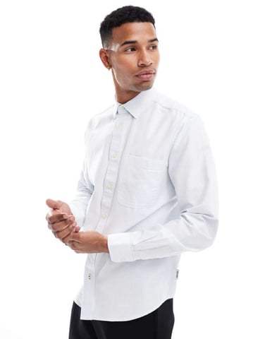 ONLY & SONS relaxed oxford shirt in white stripe