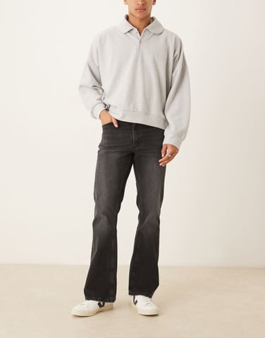 ASOS DESIGN vintage flare jeans i tvättad svart