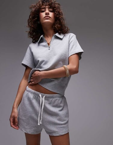 ARKET pure cotton pull on sweat shorts in grey