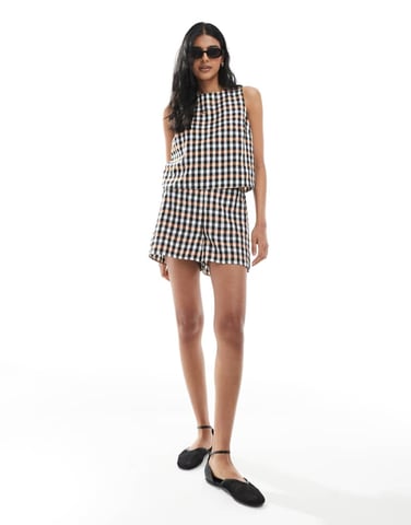 ASOS DESIGN co-ord boxer short in gingham