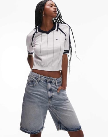 Tommy Jeans Mia relaxed bermuda denim shorts in bleached wash