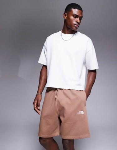 The North Face Essential logo sweatshorts in brown