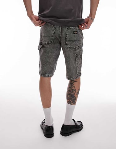 Dickies Garyville regular fit snickarjeansshorts i tvättad ljusgrå