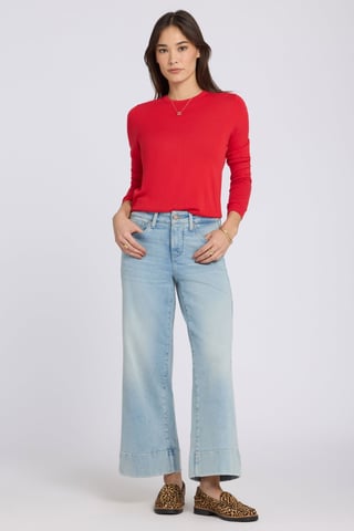 Teresa Wide Leg Ankle Jeans In Re-New Denim
