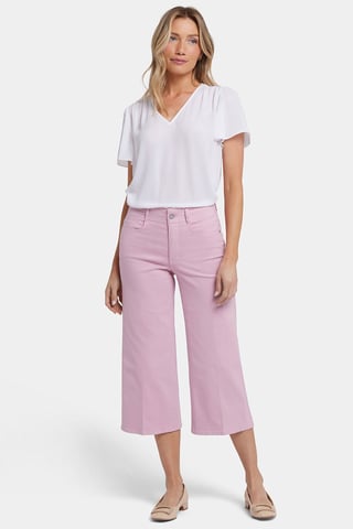 Brigitte Wide Leg Capri Jeans With High Rise
