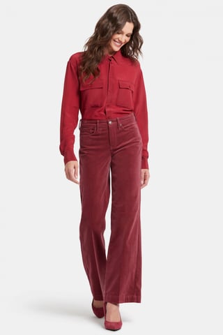 Teresa Wide Leg Trouser Red Corduroy