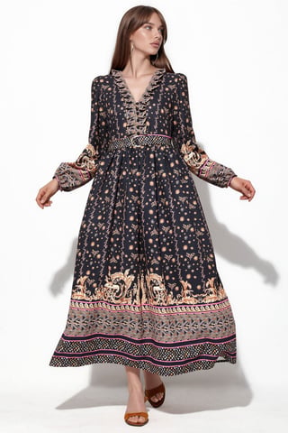 Floral Belted Maxi Dress