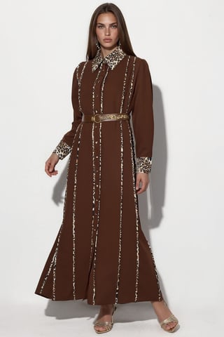 Leopard Print Maxi Shirt Dress