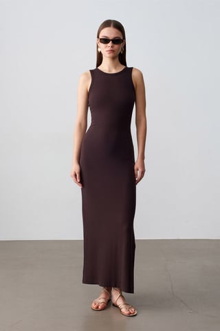 Ribbed Sleeveless Bodycon Maxi Dress