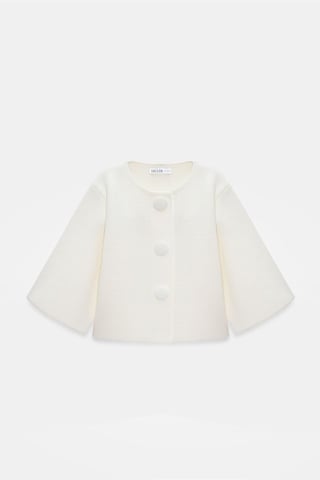 Korte Jacquard Knopen Cardigan