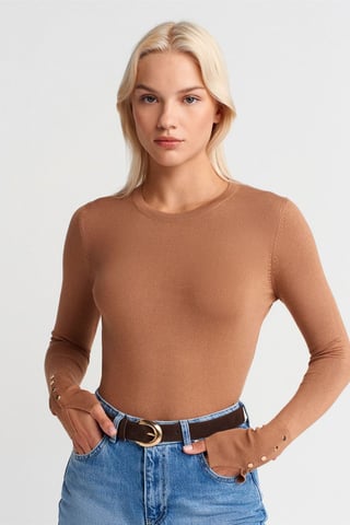 Ribbed Crew Neck Slim Fit Sweater