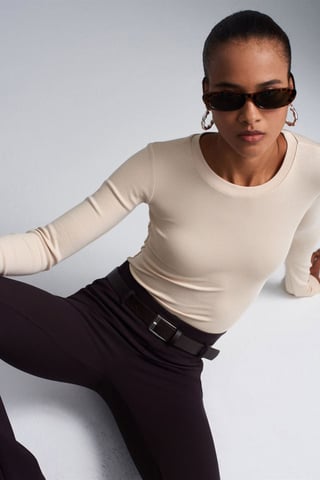 Slim Fit Crew Neck Jersey Bodysuit