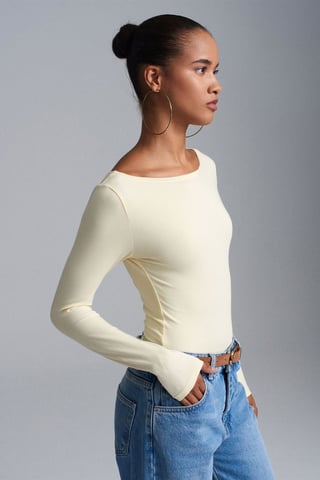 Slim Fit Boat Neck Bodysuit