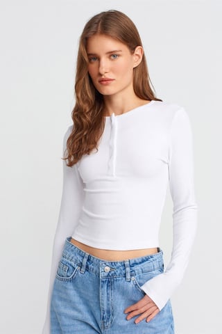 Slim Fit Långärmad Jersey Blus