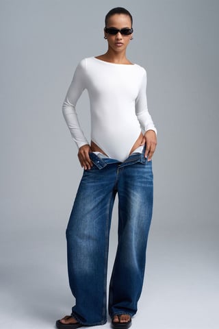 Slim Fit Boat Neck Bodysuit