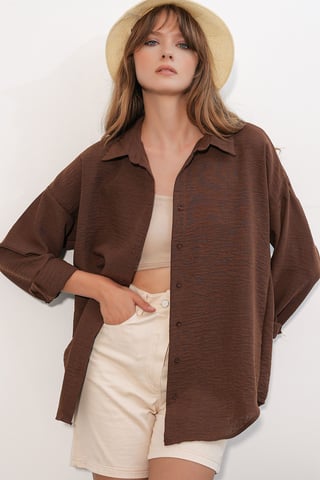 Embroidered Long Sleeve Shirt with Button Closure