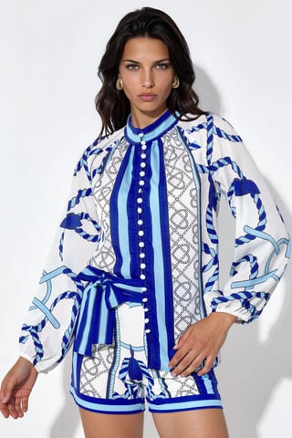 Paisley Woven Playsuit With Tie Detail