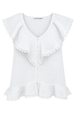Cotton V-neck Sleeveless Blouse