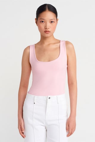Sleeveless Square-Neck Slim-Fit Jersey Blouse